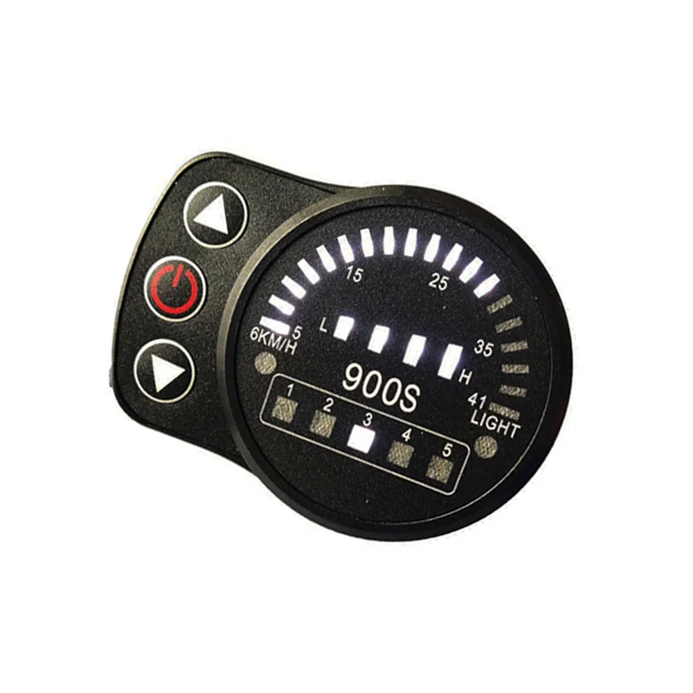 LED900S Bicycle Display Meter with Power Auto Shut-Off After 5 Minutes Standby and Intelligent 4-Bit Battery Level Readout