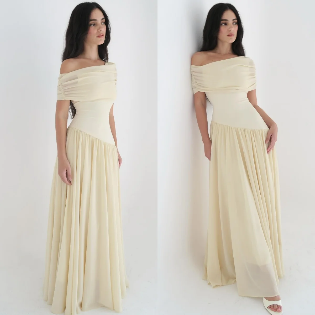 Robe de soirée personnalisée, Simple, scintillante, de haute qualité, robes d'occasion sur mesure, robe de soirée, asymétrique épaule dénudée, Jersey