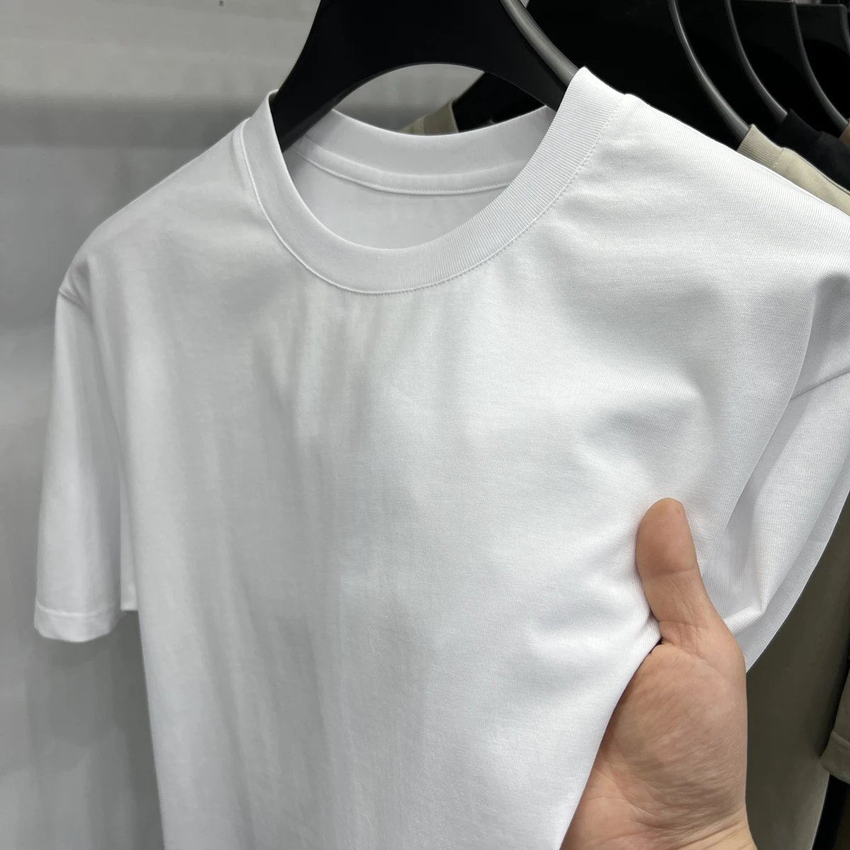 100% pure cotton T-shirt men summer comfortable breathable fashiona solid color short sleeve couple loose casual round neck top