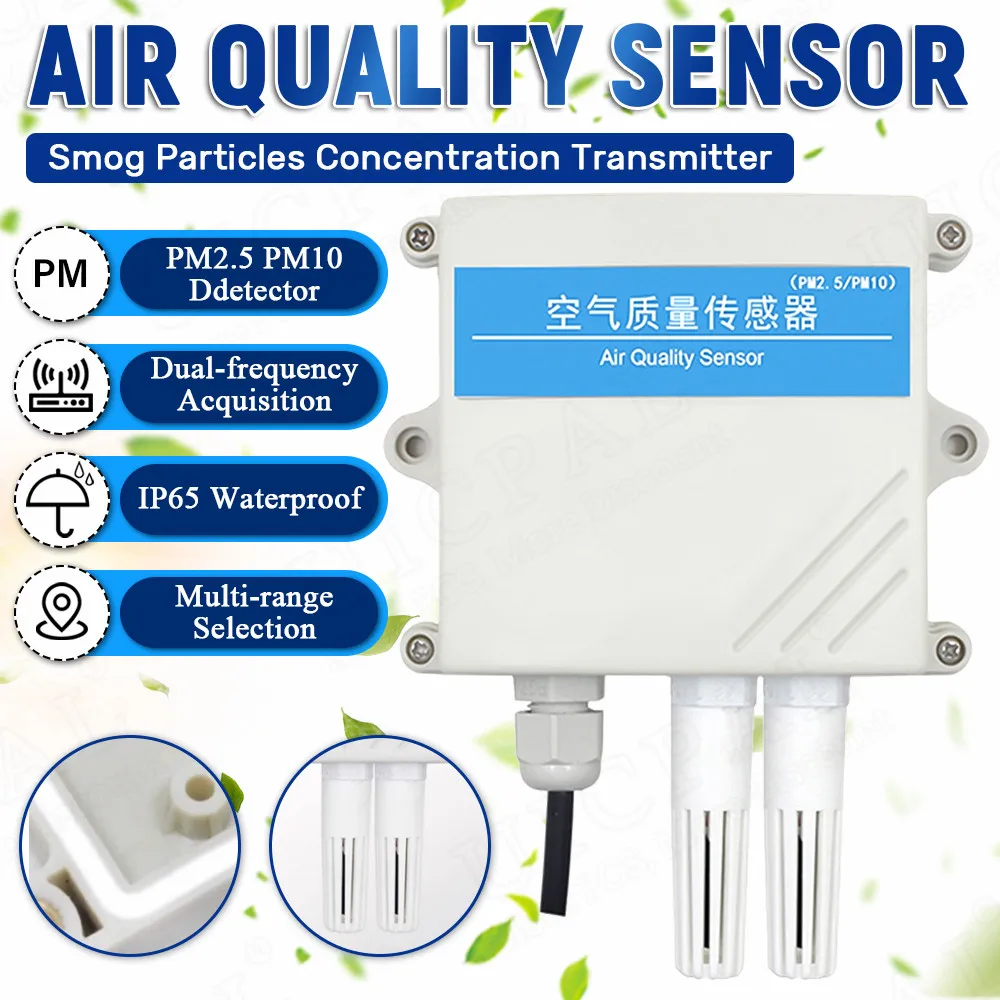 

PM2.5 PM10 Air Quality Tester Sensor Module IP65 Smog Particles Concentration Transmitters RS485 4-20mA 0-5V Detection 0-1000ug