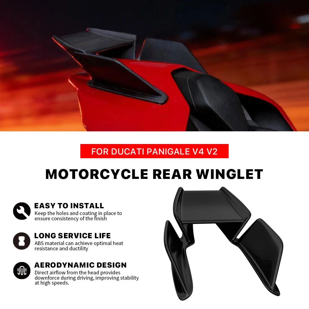 NEW For DUCATI Panigale V4 V4S V4R rear wings Streetfighter V2 V4 V4S V4R 2018-2024 Tail Fixed Wing Motorcycle Winglets Spoiler