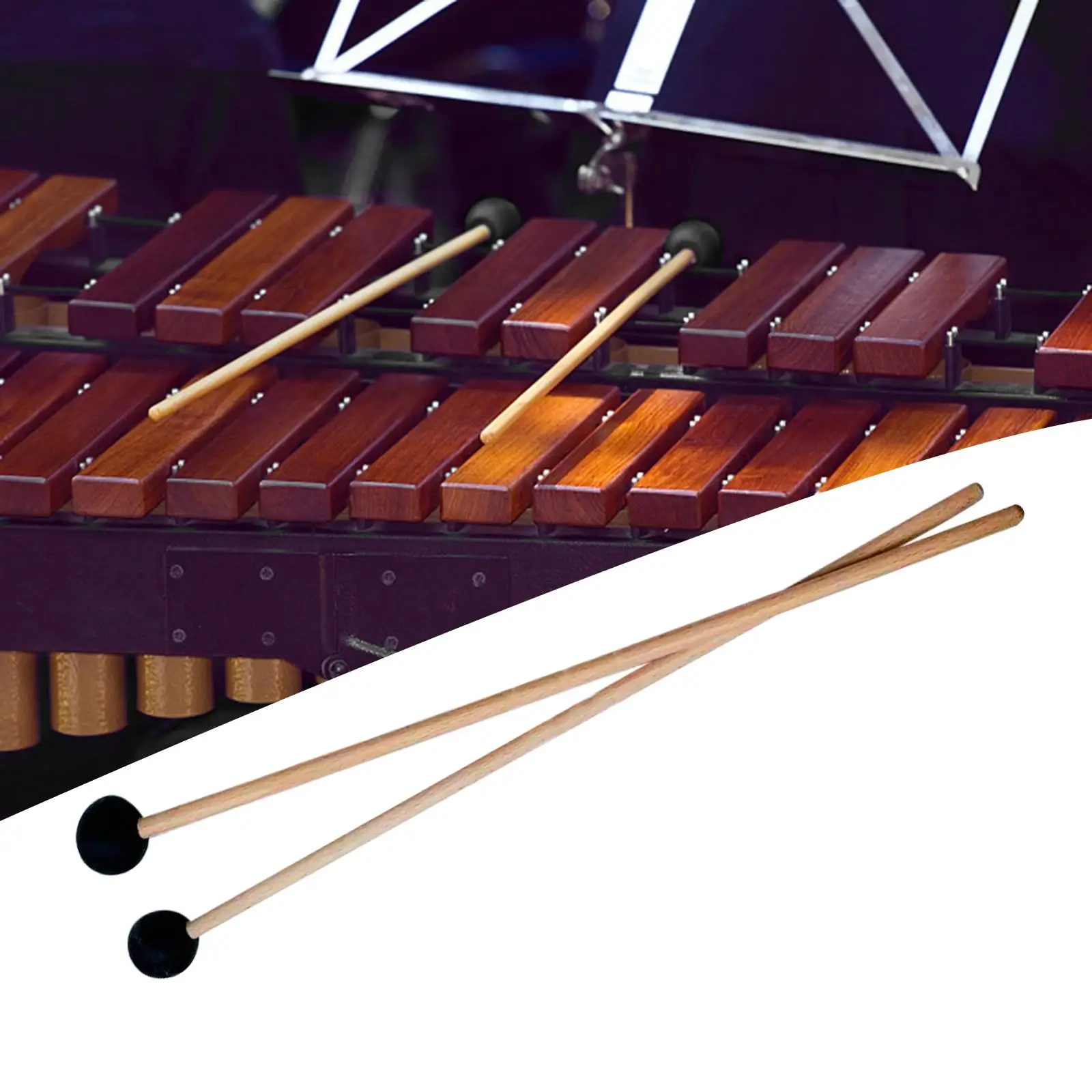 2Pcs Rubber Mallet Percussion Instrument,Xylophone Bell Mallets Sticks for Ethereal Drums Gong Woodblock Drum Bells