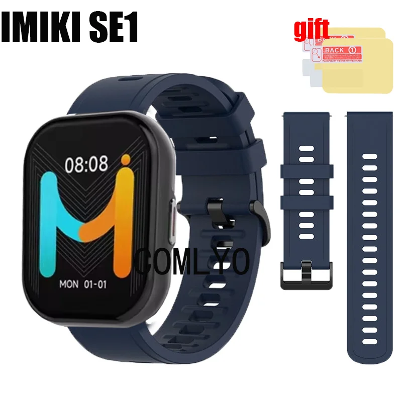 Band For IMIKI SE1 Smart Watch Strap Silicone Soft Wristband Bracelet Screen protector film