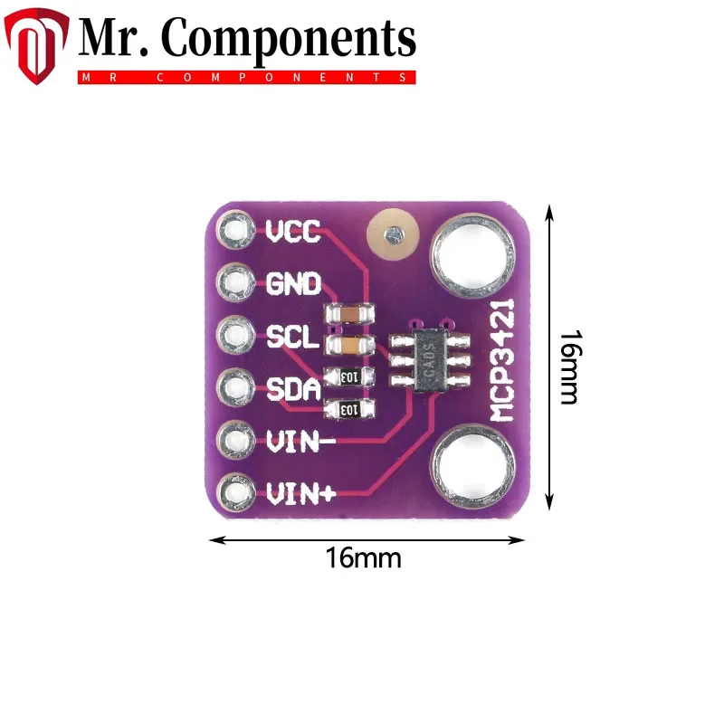 1PCS MCP3421 I2C SOT23-6 delta-sigma ADC Evaluation Module Board For PICkit Serial Analyzer Module GY-MCP3421 In stock