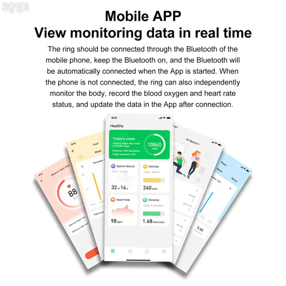 Multifunctionele Gezondheidszorg Ringen Intelligente Ringen Waterdichte Hartslag En Bloed Zuurstof Monitor Fitness Gezondheid Tracker Ringen