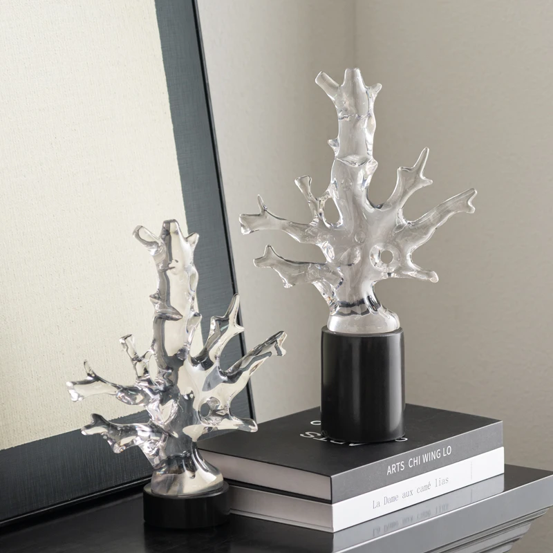 

Resin Handicrafts Transparent Coral Statue Simulated Coral Art Ornaments Decorative Figurines Home Decoration Accessories