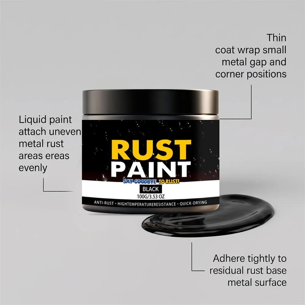Black Metal Rust Proof Coating Heavy Duty Corrosion Resistant Paint Automotive Undercarriage Protection Garden Fence Restoration