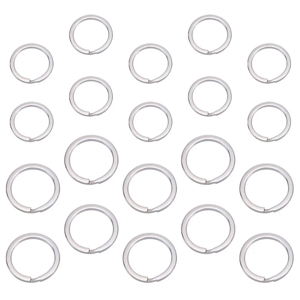 20Pcs Key Ring Nickel Plated Metal Durable Split Ring Practical Keychain Connector Round Keyrings for Car Home Key Organization