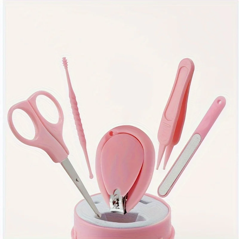 Baby Nail Kit, 5-in-1 Baby Nail Care Set with Cute Case, Baby Nail Clippers, Scissors, Nail File & Tweezers,Ear Wax Remover