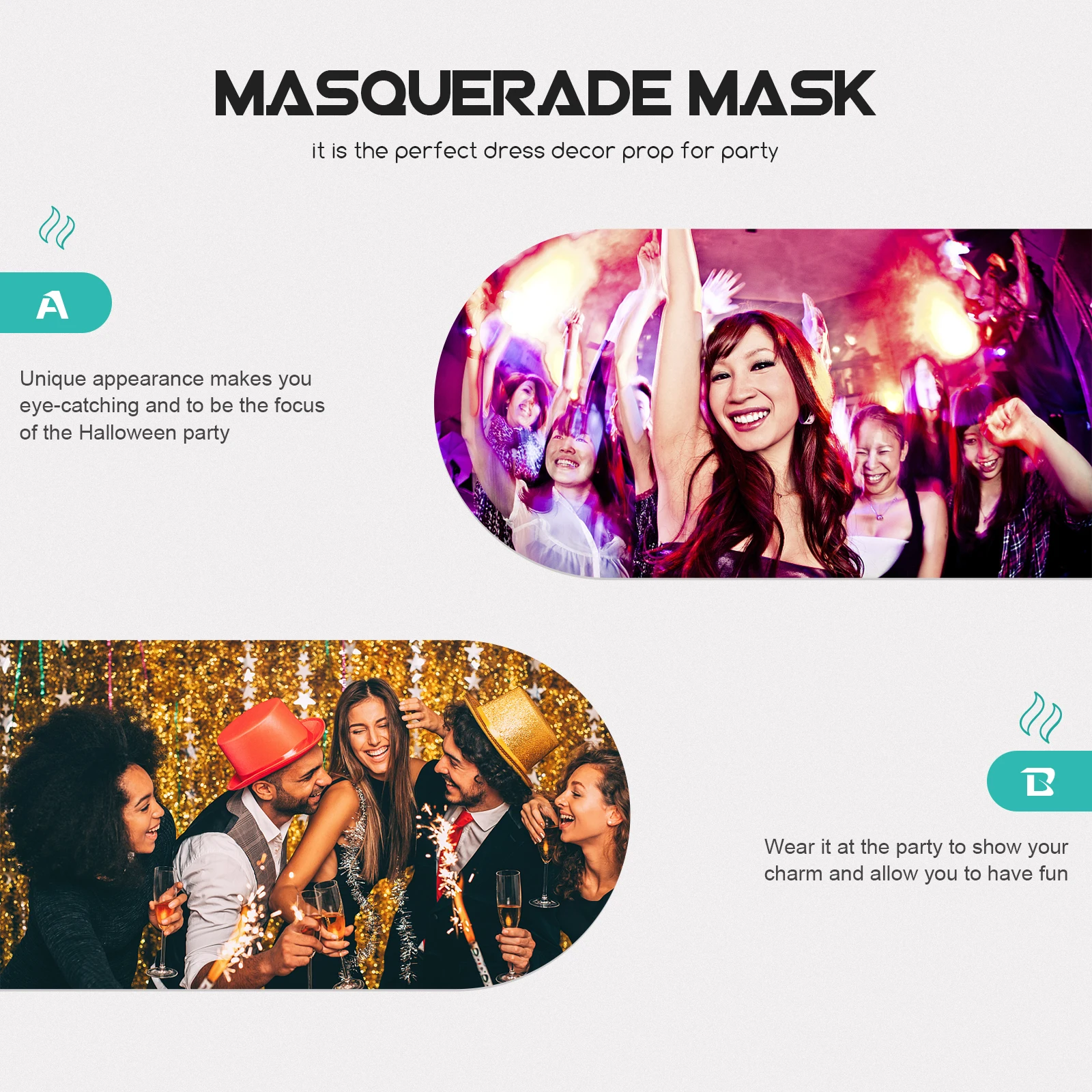 

24 Pcs Mini Masks Halloween Masquerade Costume Supplies Golden Women Mask Prop Accessories