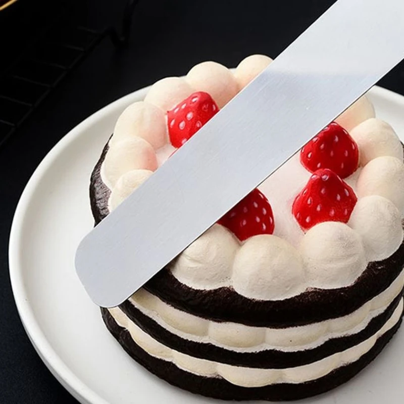 4X7B Pack of 5 Stainless Steel Cake Spatulas with Handle Decorating Fondant Tool