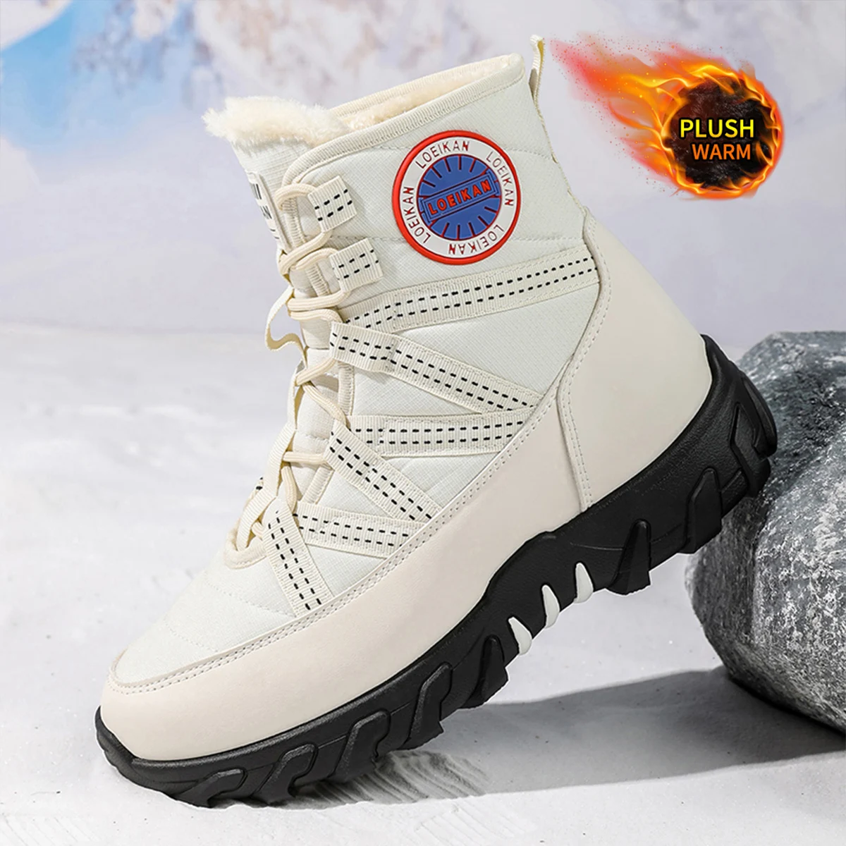 

Новые мужские зимние ботинки 2025 года, высокие кожаные ботинки, зимние ботинки, морозостойкие, популярная верхняя одежда, прочные, модные, тре