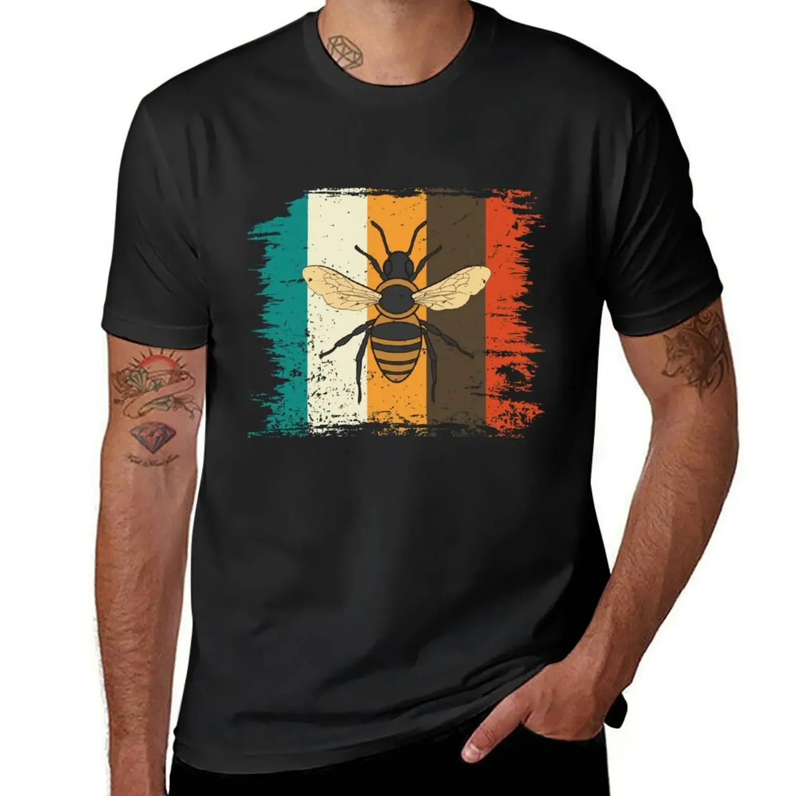  Bee insect retro vintage beekeeper gift animal T-Shirt customs new edition oversized t shirts for men