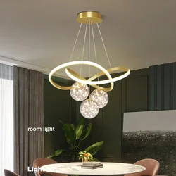 Modern Simple Chandeliers Glass Ball for Dining Living Room Kitchen Island Bedroom Home Decor Pendant Lamp Indoor Lights Fixture