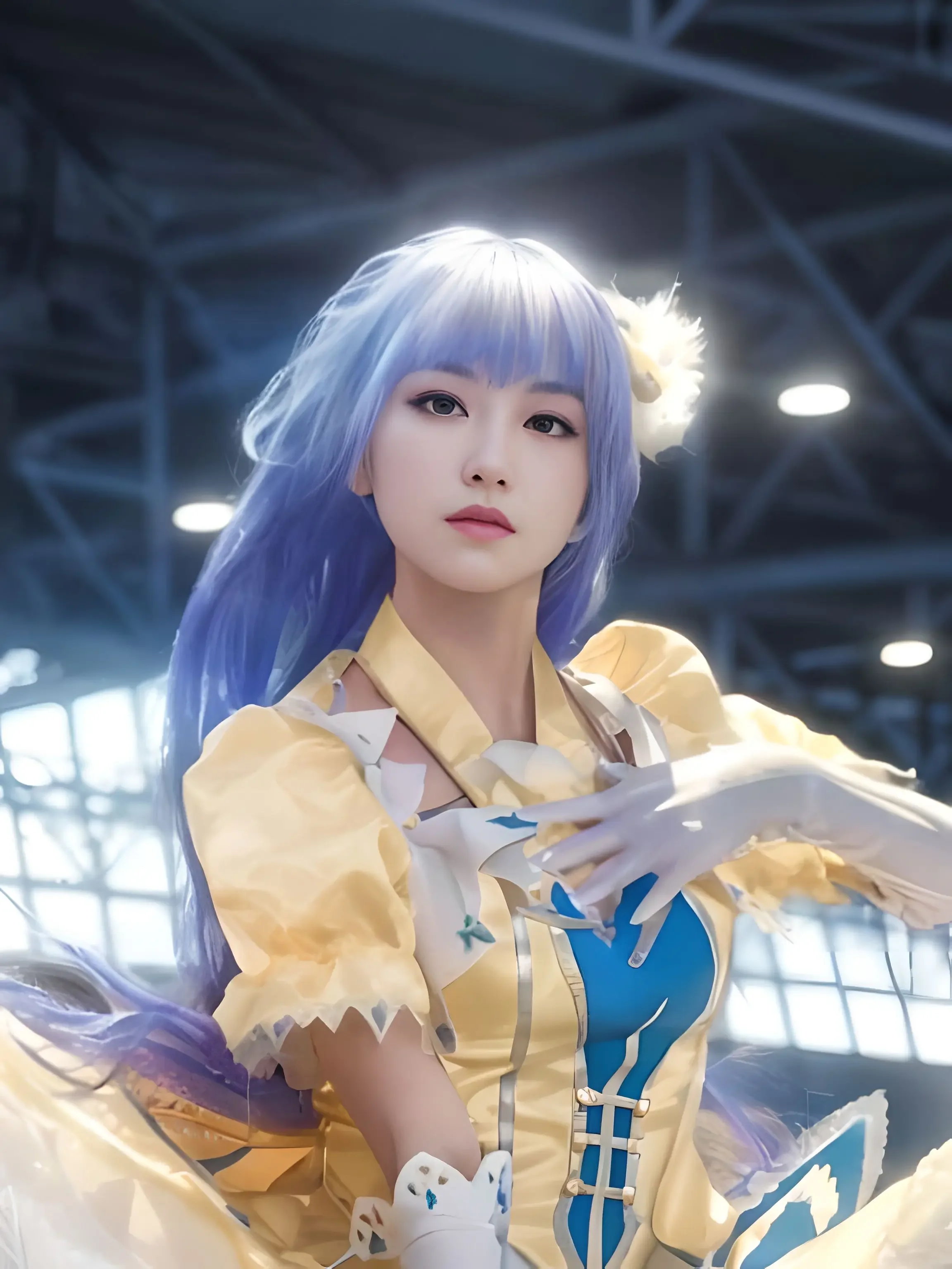 تأثيري أنيمي تاريخ لايف Izayoi Miku شعر مستعار تأثيري الأزرق الأرجواني الشعر الطويل لعبة أنيمي شعر مستعار تأثيري شعر مستعار حفلة الهالوين