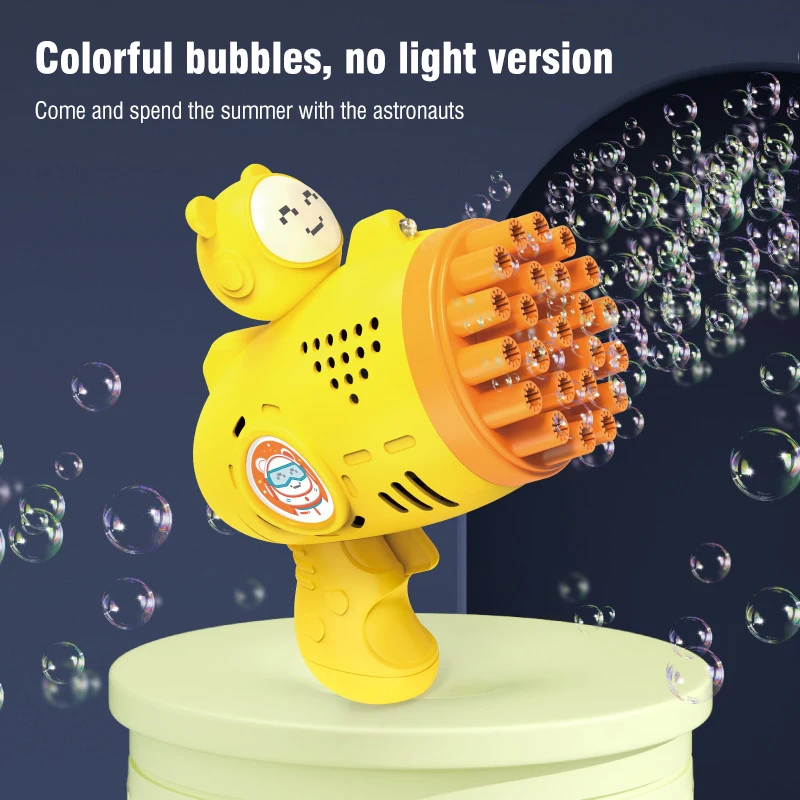 23 Hole Space Bear Bubble Gun Machine Toys Soap Blower Bubble Guns Outdoor Game Bubble Maker Toy for Children Kids Boy Girl Gift