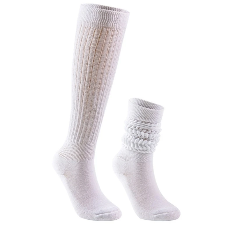 Unisex Slouch Boot Socks Loose Stacked Ruched Bubble Scrunch Knee High Stockings