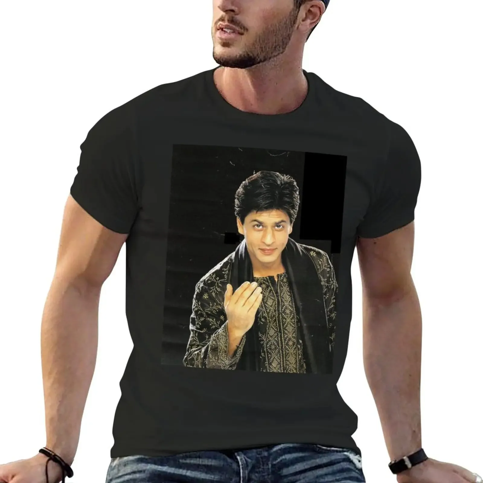 shahrukh khan young T-Shirt custom t shirt t-shirts man hippie clothes men graphic t shirts