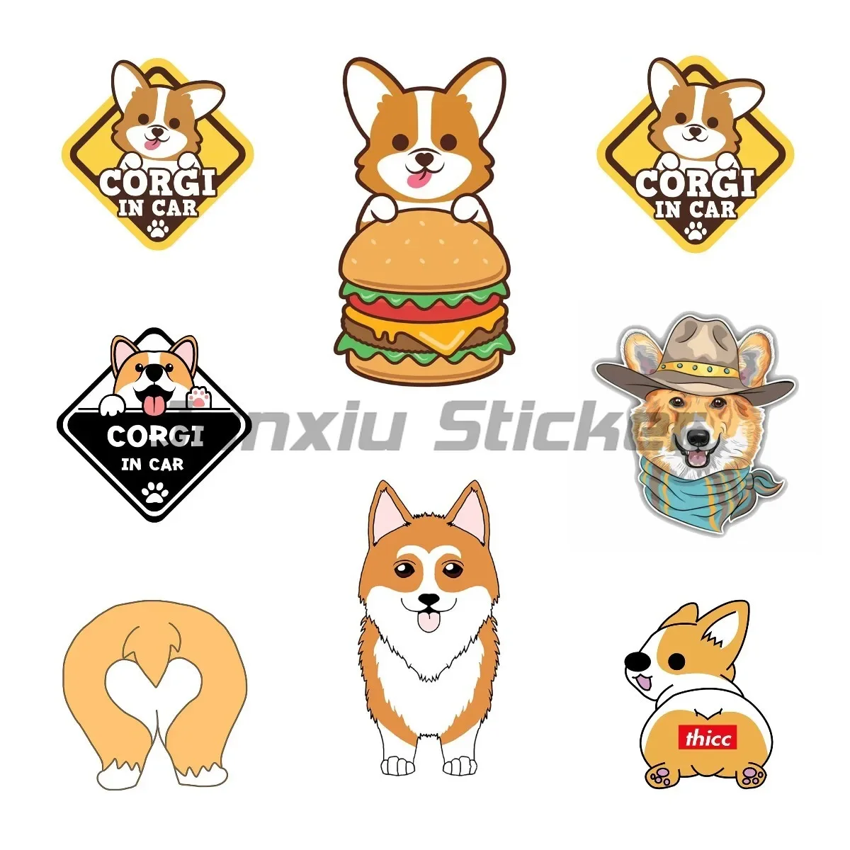 

Corgi Pembroke Personality Car Sticker Auto Motorcycle Decal Windows Occlusion Scratch Car Styling RV JDM