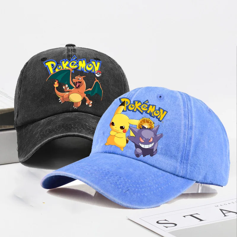 

Pokemons Baseball Caps Pikachu Kawaii Anime Figures Sunshade Hats Summer Outdoor Parent Child Sunhat Trendy Duck Tongue Cap Gift