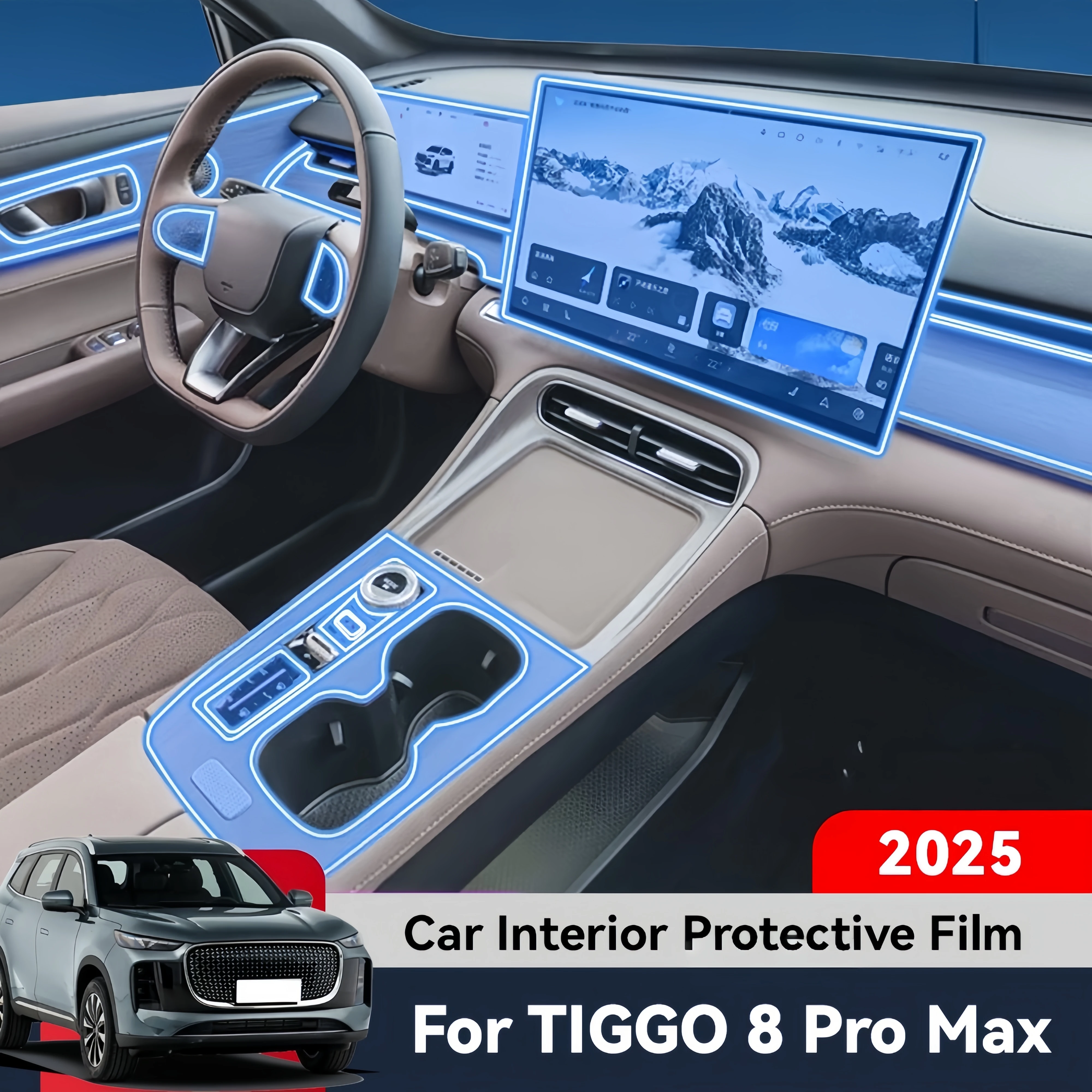 Auto Central Control Screen TPU Navigation Anti Scratch Interior Protection Film GPS Navigation For CHERY TIGGO 8 PRO MAX 2025