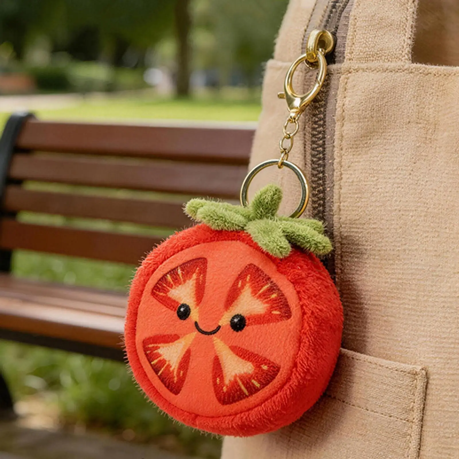 Tomaat sleutelhanger pluche rugzak hanger decoratieve portemonnee ornament voor kinderen tieners volwassenen studenten leraren kantoor reizigers reizen