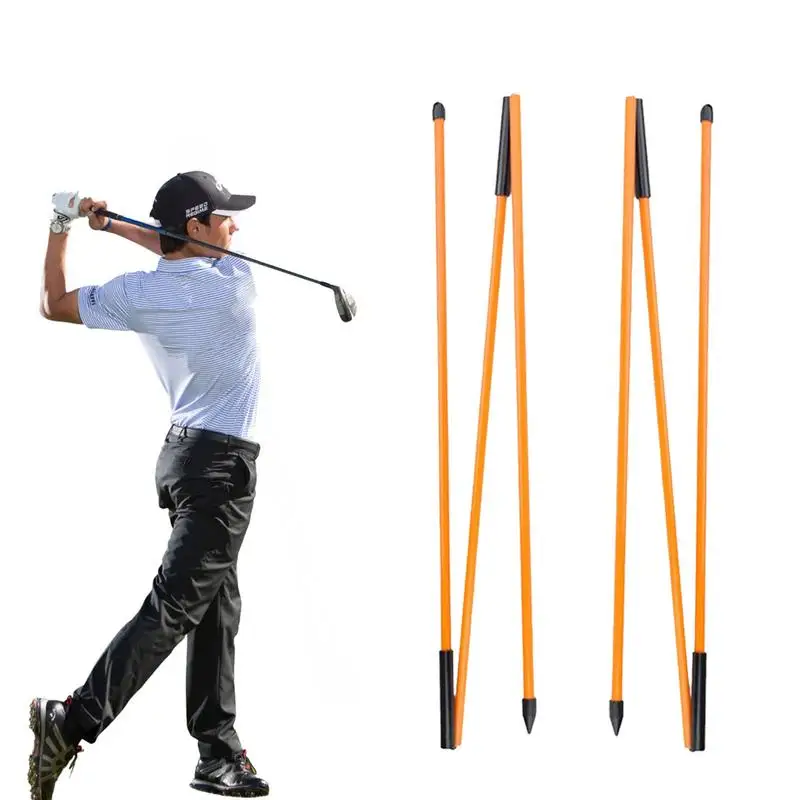 Golf Alignment Sticks Golf Alignment Training Sticks Golf Alignment Rods 2 Pack For Aiming Putting Full Swing Trainer Posture