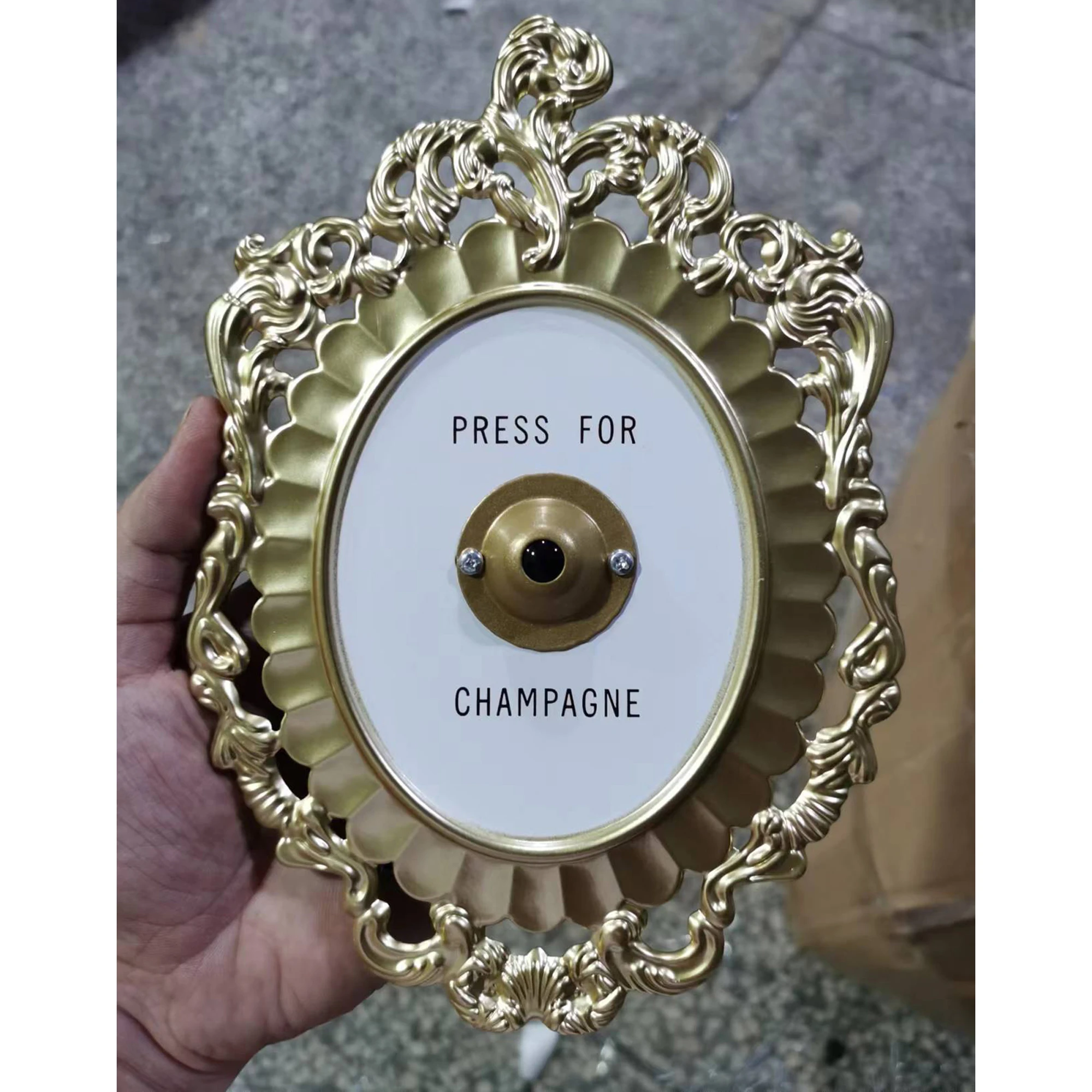 Press champagne button doorbell hotel decoration wall hanging doorbell resin crafts christmas ornament gift