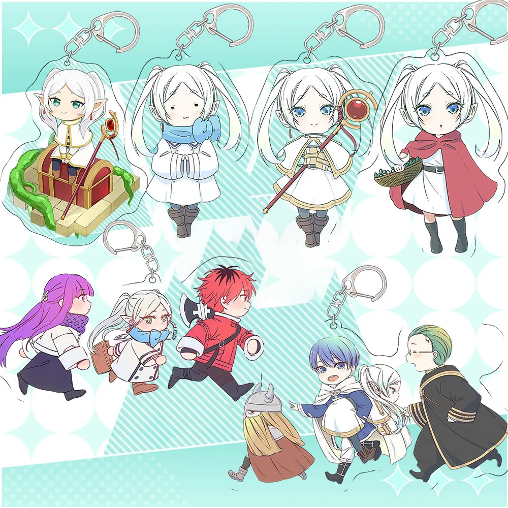 Frieren Anime Acrylic Keyring Model Cartoon Keychain Cosplaying Cute Backpack Pendant Accessories Fans Gift