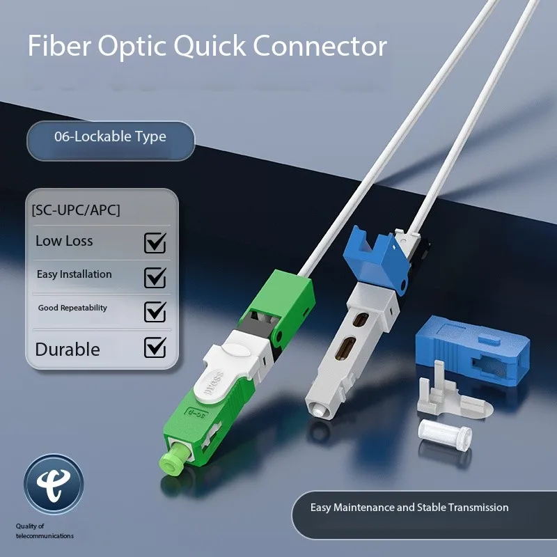 

100PCS FTTH SC APC & SC UPC Fiber Fast Connector Single Fiber optic quick connector Field Assembly Connector