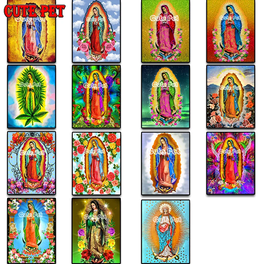 Meksyk Guadalupe maryja dziewica 5D DIY diament malarstwo cross stitch mozaika naszej pani fatimy haft rhinestone ikona religijna