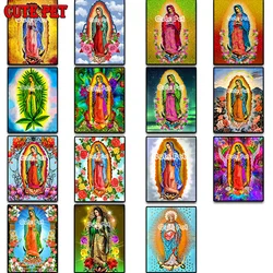 Meksyk Guadalupe maryja dziewica 5D DIY diament malarstwo cross stitch mozaika naszej pani fatimy haft rhinestone ikona religijna