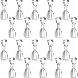 Size L 8*17MM 10/20/50PCS 925 Sterling Silver Findings Bail Connector Bale Pinch Clasp Clip 925 Silver Pendant Fittings