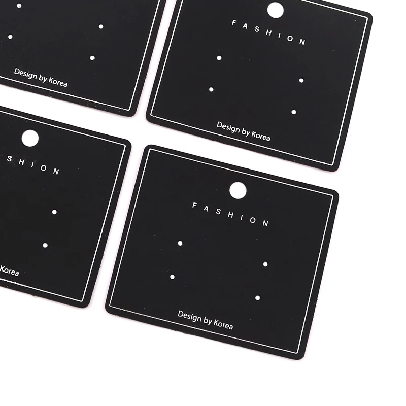 

50Pcs/Lot 7x6cm Black Paper Earring Packing Cards Fashion Korean Hanging Cards Price Tags Jewelry Display Holder Customize Logo