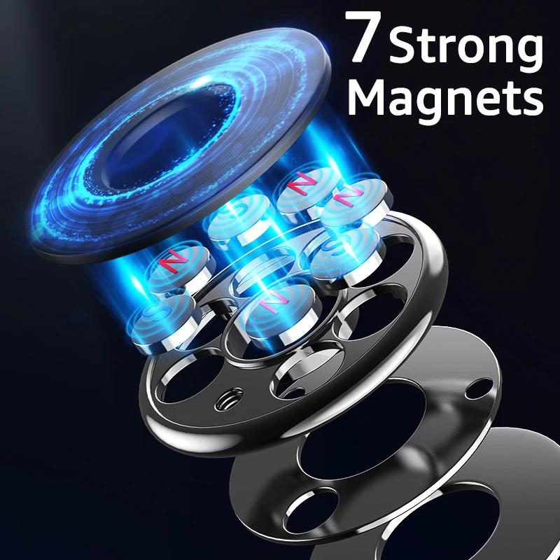 Universal Magnetic Car Phone Holder Stand Round Magnet Car Mount Bracket GPS Smartphone Mobile Support In Car Bracket for IPhone image 3