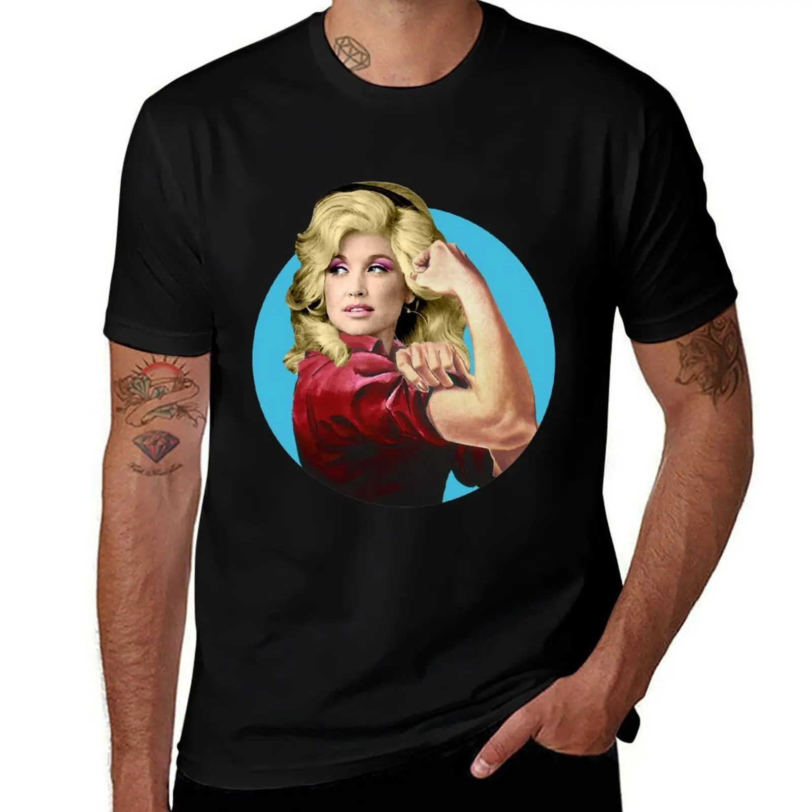 

vintage dolly gift parton for mens womens T-Shirt Vintage Print Crew Neck Tee