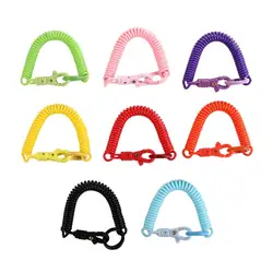 Coil Springs Keychain Stretchy Spiral Spring Coil Retractable Coil Springs Keychain With Metal Clasp Key Chain Holder Lanyard