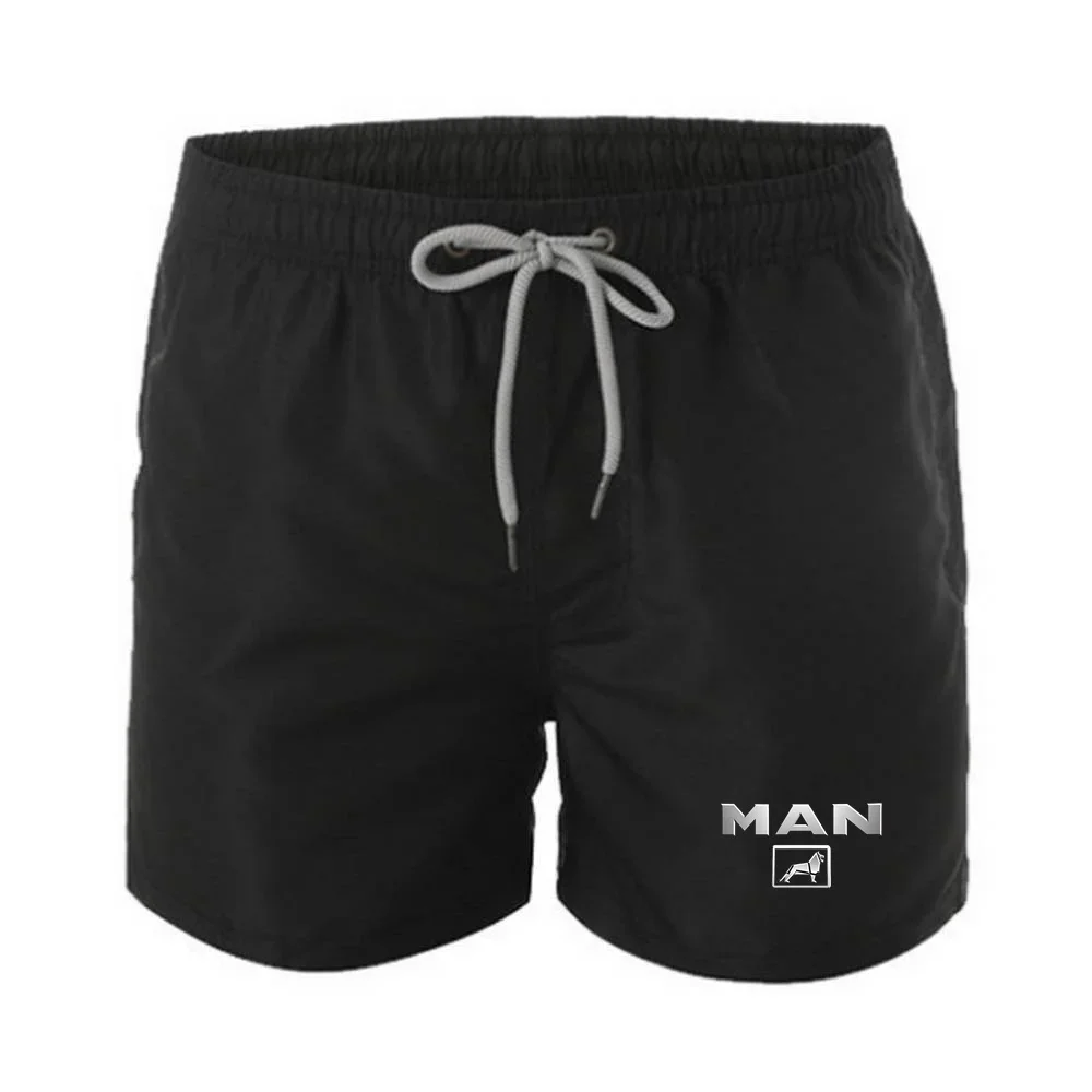 Pantalones cortos para hombre, Surf, playa, forro de malla, traje de baño, Fitness, camión muscular, Bermudas para hombre, pantalones cortos, pantalones deportivos informales de verano