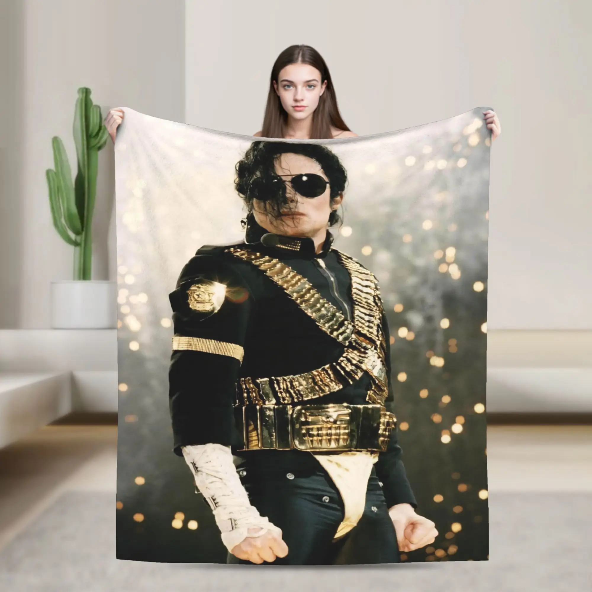MJ King Of Pop Michael J-jackson Flannel Blankets Winter  Super Soft Throw Blanket for Children Couch Bed Print Sofa Bed Cover