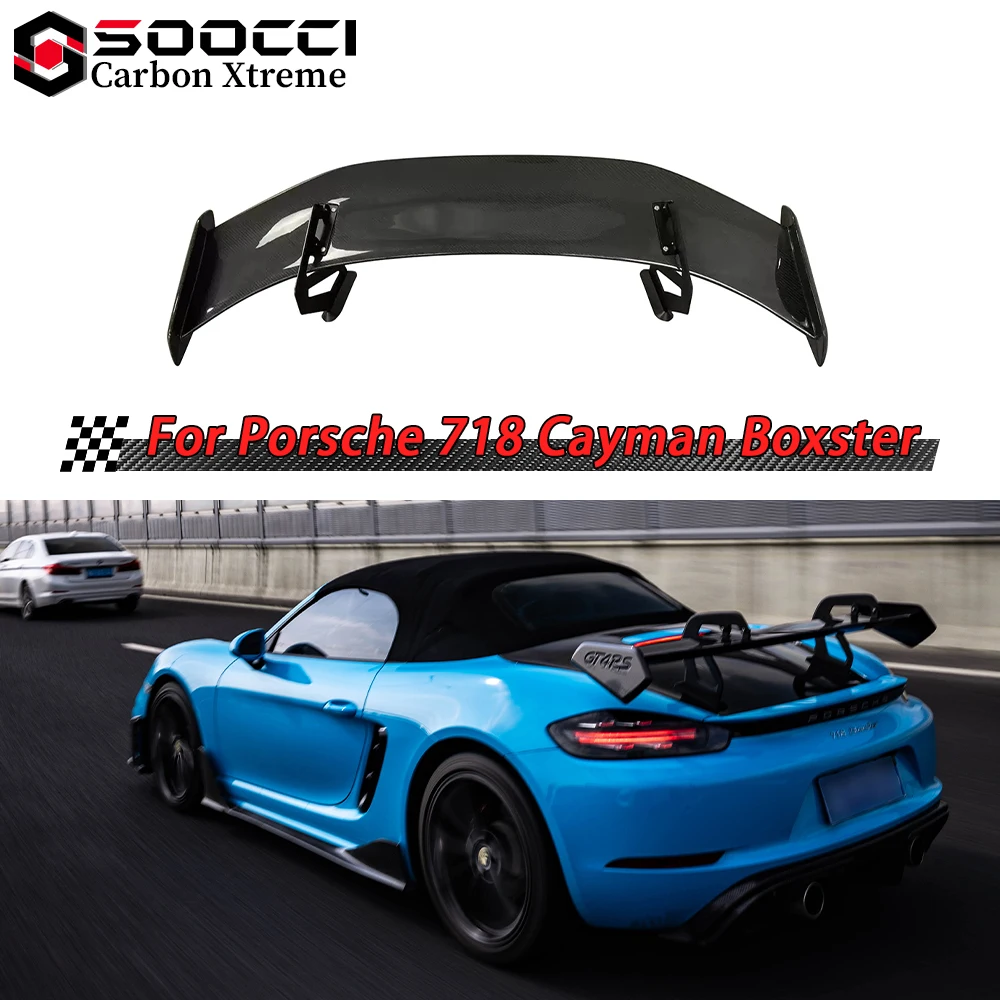 

GT4RS Style Dry Carbon Fiber Rear Wing for Porsche 718 Cayman Boxster Rear Diffuser Spoiler Lip Splitter Body Kit Aerodynamic