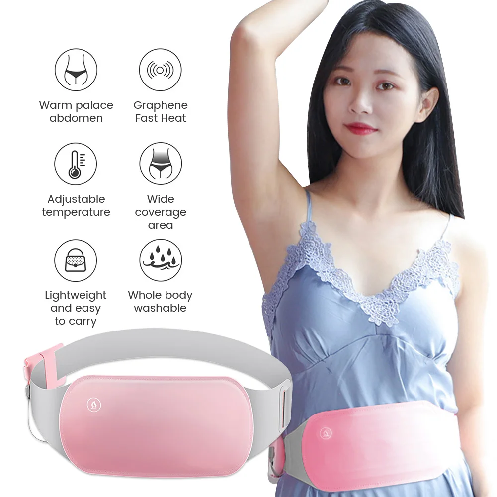 Menstrual Heating Belt Period Belt Heating Pad Abdominal Massager Belly Period Pain Relief Abdominal Self Massage Device