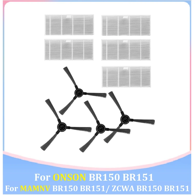 HEPA фильтр, боковая щетка запасные части для робота-пылесоса MAMNV BR150 BR151/ ZCWA BR150 BR151 / ONSON BR150 BR151