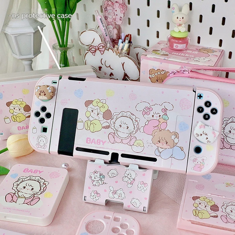 Case For Nintendo Switch OLED/NS/Lite Accessorie Joycon Cover Mikko Kawaii Cartoon Shell For Switch Accessories Console Games