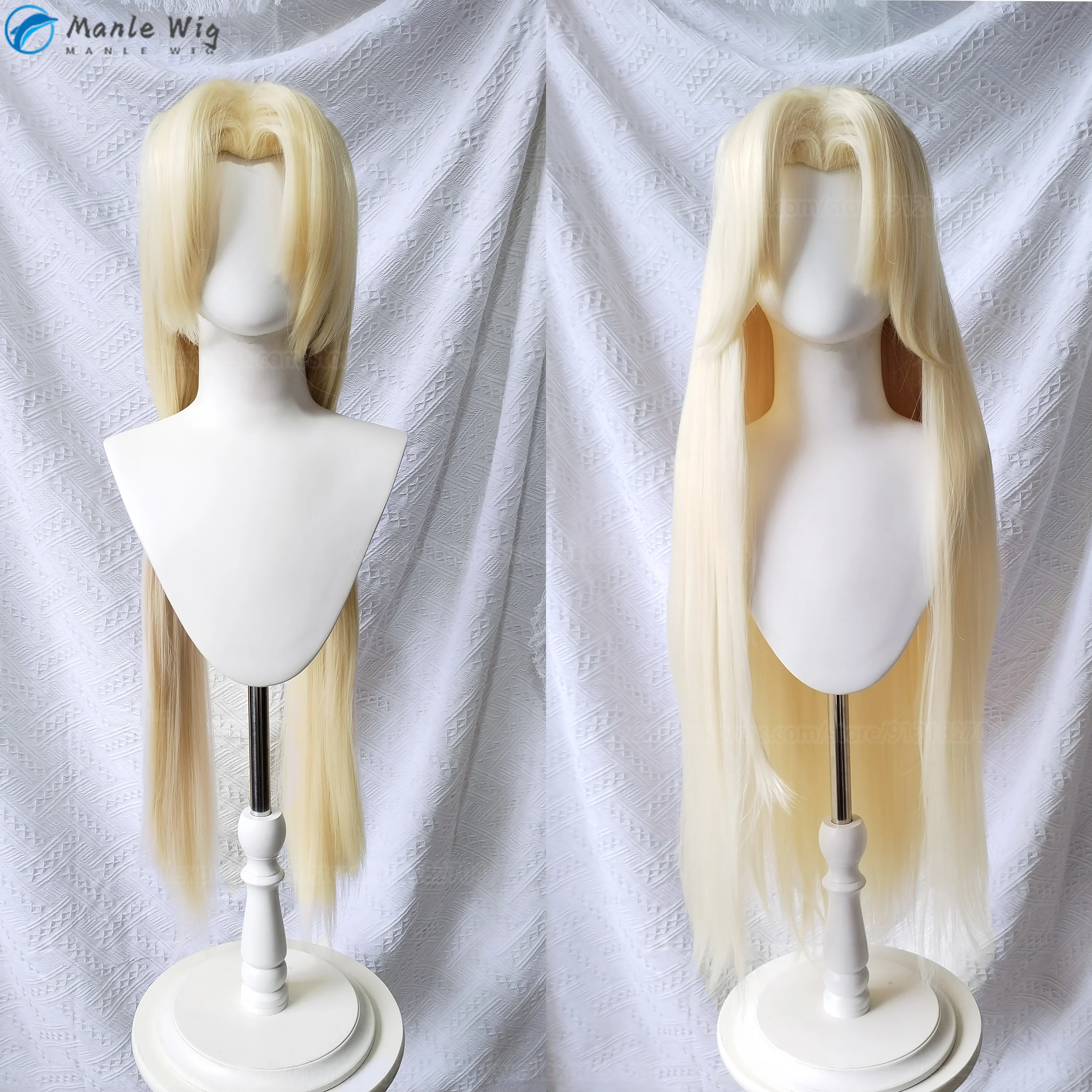 Perruque Cosplay Anime Tsunade pour femme, perruques de costume de style blond, cheveux longs et raides, perruques de fête à degrés de chaleur, bonnet, 100cm