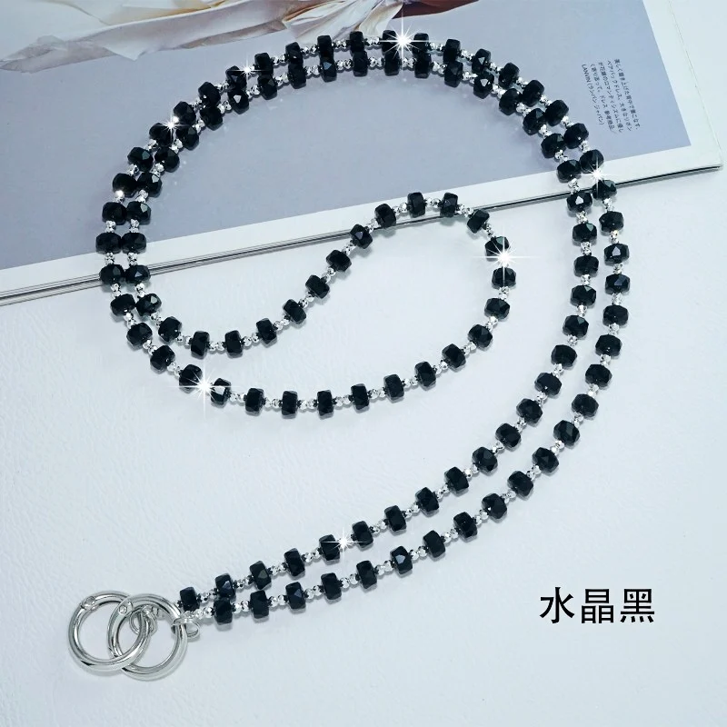 

120 см хрустальные бусины, ремешок через плечо, длинный шнур, ожерелье, цепочка, блестящий ремешок, анти-потерянный универсальный подвесной чехол для мобильного телефона