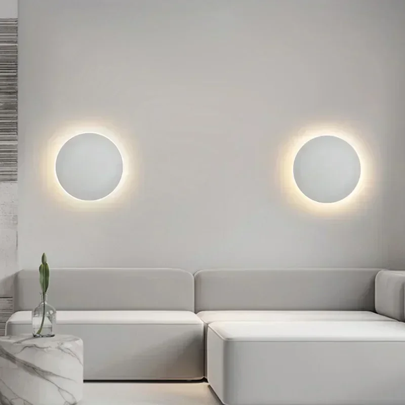 Modern Nordic Round Wall Light Porch Lamp Entry Corridor Aisle Wall LED Lighting Sensor Light Bedroom Wall Lamp