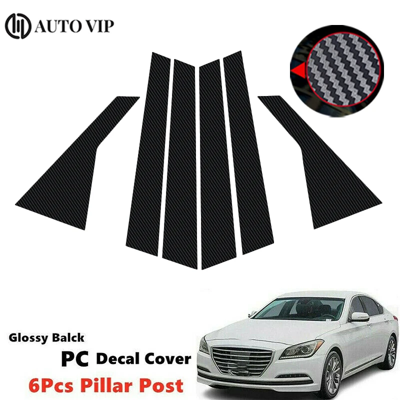 

Car Window Pillar Posts Door Trim Cover Stickers for HYUNDAI GENESIS G80 Sedan carbon fibre 2015-2017 2018-2022 Auto Styling