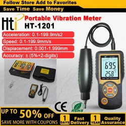 HTI HT-1201 Portable LCD Vibration Analyzer Tester Meter Vibrometer Gauge 0.1-199.9m/s Digital Split Type Vibrometer