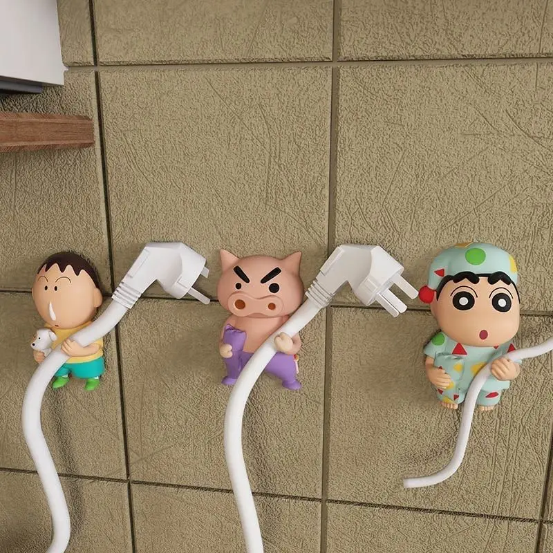 Neue Crayon Shin-chan Anime-Figuren Datenkabel-Aufbewahrung Cartoon-Wandhaken Dekoration Dekorative Haken Spielzeug Geschenk – Detail 1