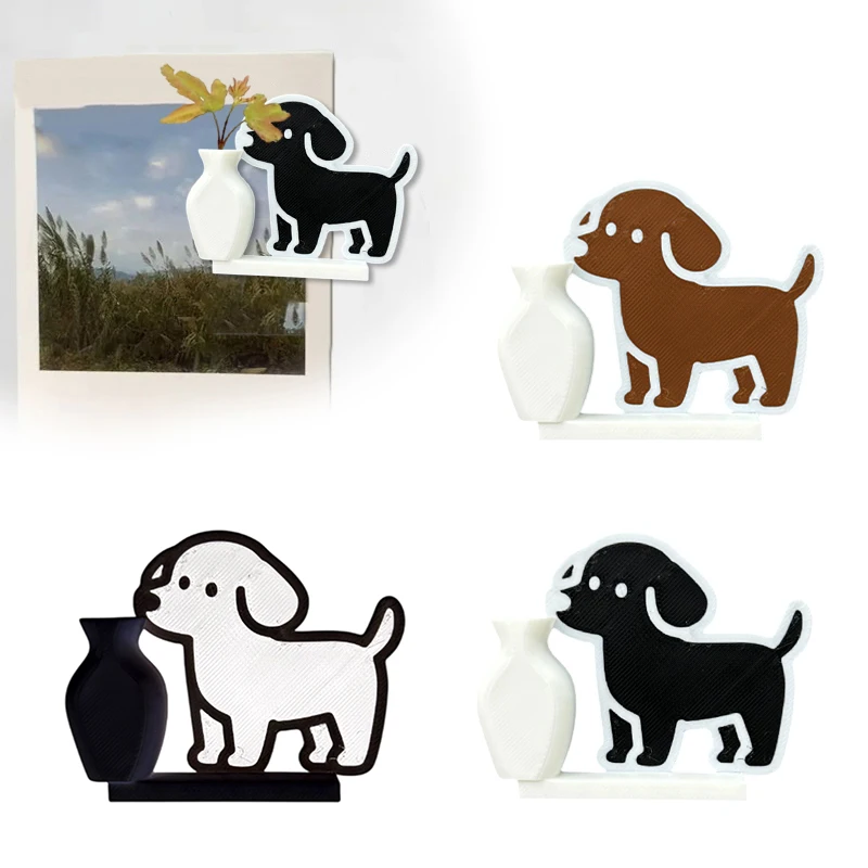 Refrigerator Magnet Dog Smelling Flowers Decor Dog Cat Animal Whisker Collection & Memorial Box Home Office Decor Perfect Gift